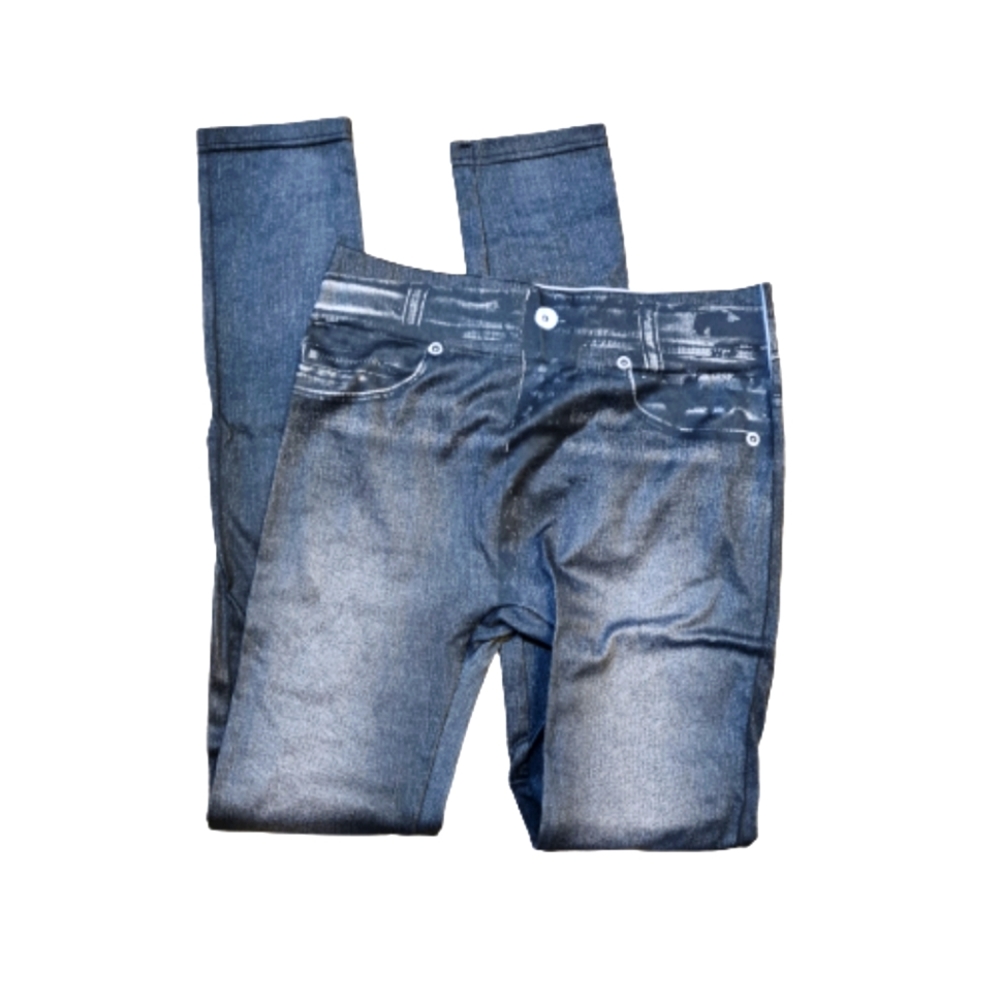 Leggins "jeans" Sz L, elastic waist, by Genie Slimleggins, lightweight leggins,